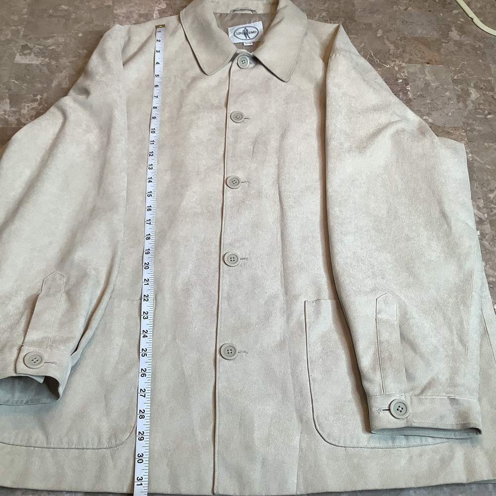 Linea Uomo button down shirt jacket, beige, 2 exterior pockets, 3 interior, XL - Picture 16 of 16